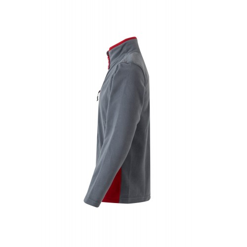 201504.CHAQUETA POLAR BICOLOR GRIS/ROJO 2XL