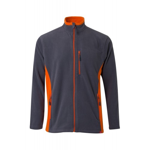 201504.CHAQUETA POLAR BICOLOR GRIS/NARANJA 2XL