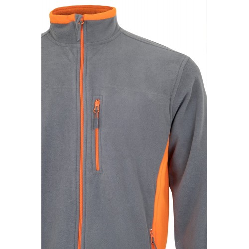 201504.CHAQUETA POLAR BICOLOR GRIS/NARANJA 2XL