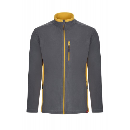 201504.CHAQUETA POLAR BICOLOR GRIS/AMARILLO S