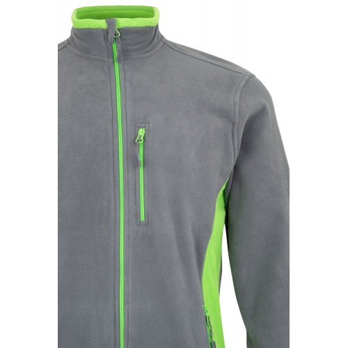 201504.CHAQUETA POLAR BICOLOR GRIS/VERDE LIMA 2XL