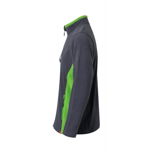 201504.CHAQUETA POLAR BICOLOR GRIS/VERDE LIMA 2XL