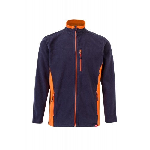 201504.CHAQUETA POLAR BICOLOR AZUL NAVY/NARANJA XS