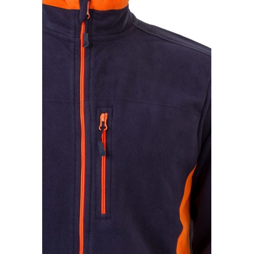 201504.CHAQUETA POLAR BICOLOR AZUL NAVY/NARANJA 2XL