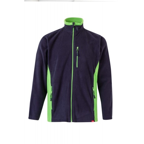 201504.CHAQUETA POLAR BICOLOR AZUL NAVY/VERDE LIMA 2XL