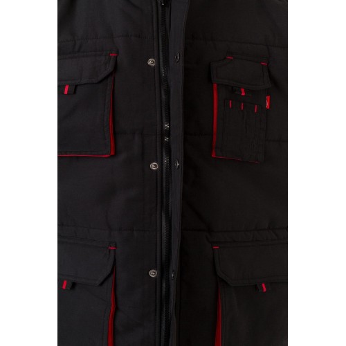 205902.CHALECO ACOLCHADO BICOLOR NEGRO/ROJO 2XL