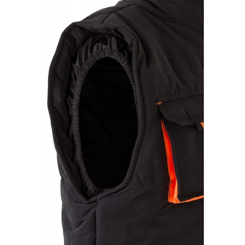 205902.CHALECO ACOLCHADO BICOLOR NEGRO/NARANJA 2XL