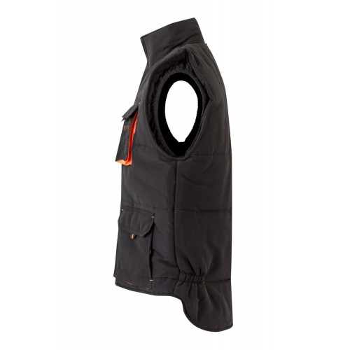 205902.CHALECO ACOLCHADO BICOLOR NEGRO/NARANJA 2XL