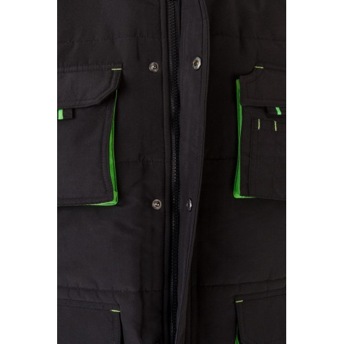 205902.CHALECO ACOLCHADO BICOLOR NEGRO/VERDE LIMA 2XL