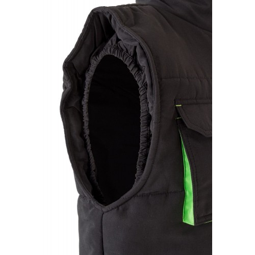 205902.CHALECO ACOLCHADO BICOLOR NEGRO/VERDE LIMA 2XL