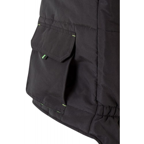205902.CHALECO ACOLCHADO BICOLOR NEGRO/VERDE LIMA 2XL