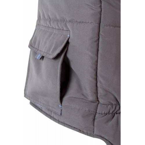 205902.CHALECO ACOLCHADO BICOLOR GRIS/CELESTE 2XL
