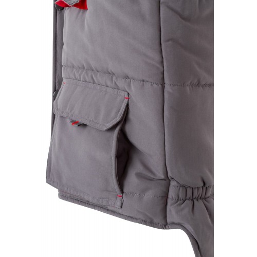 205902.CHALECO ACOLCHADO BICOLOR GRIS/ROJO 2XL