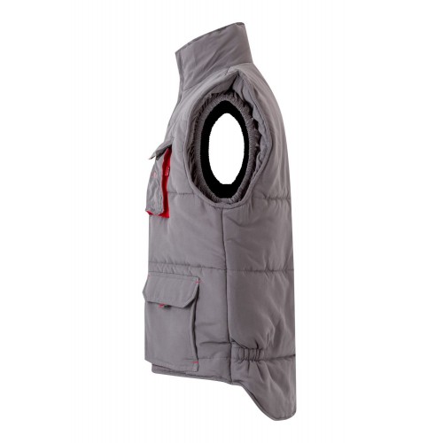 205902.CHALECO ACOLCHADO BICOLOR GRIS/ROJO 2XL