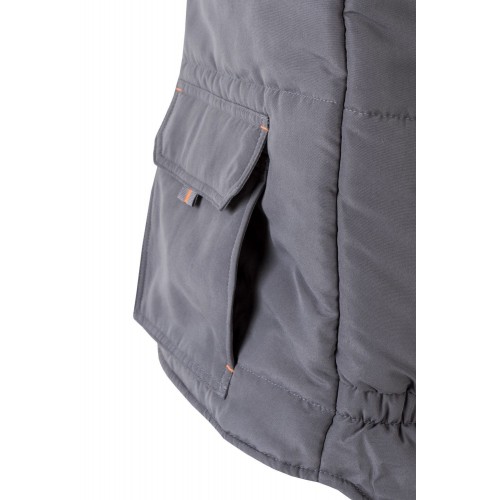 205902.CHALECO ACOLCHADO BICOLOR GRIS/NARANJA 2XL