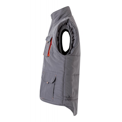 205902.CHALECO ACOLCHADO BICOLOR GRIS/NARANJA 2XL
