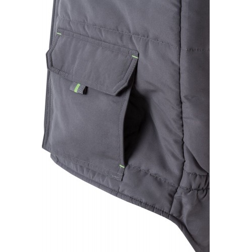 205902.CHALECO ACOLCHADO BICOLOR GRIS/VERDE LIMA 2XL