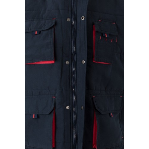 205902.CHALECO ACOLCHADO BICOLOR AZUL NAVY/ROJO 2XL
