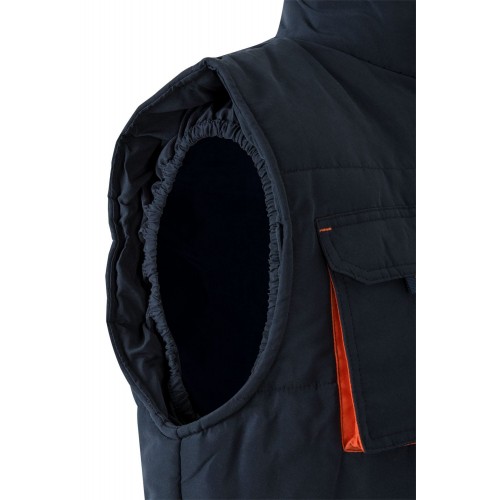 205902.CHALECO ACOLCHADO BICOLOR AZUL NAVY/NARANJA 2XL
