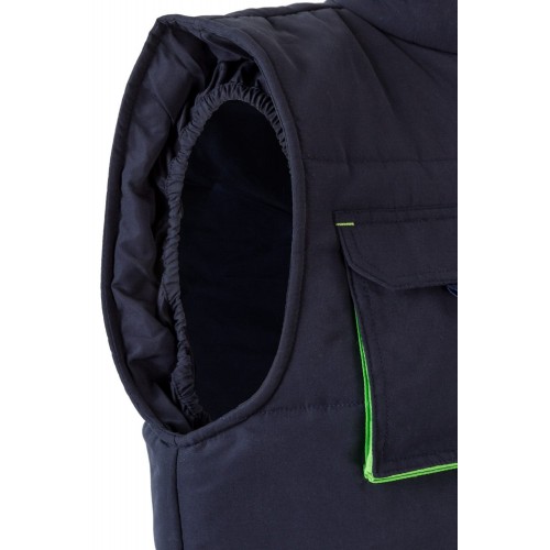 205902.CHALECO ACOLCHADO BICOLOR AZUL NAVY/VERDE LIMA 2XL