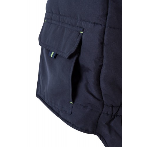 205902.CHALECO ACOLCHADO BICOLOR AZUL NAVY/VERDE LIMA 2XL