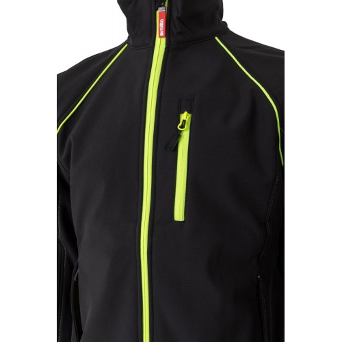 206001.SOFT SHELL BICOLOR NEGRO/AMARILLO FLÚOR 2XL