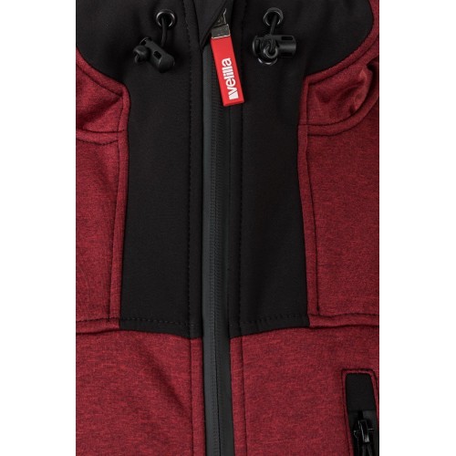 206007.SOFT SHELL BICOLOR CAPUCHA GRANATE JASPEADO/NEGRO 2XL