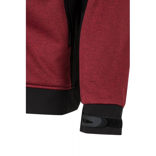 206007.SOFT SHELL BICOLOR CAPUCHA GRANATE JASPEADO/NEGRO 2XL