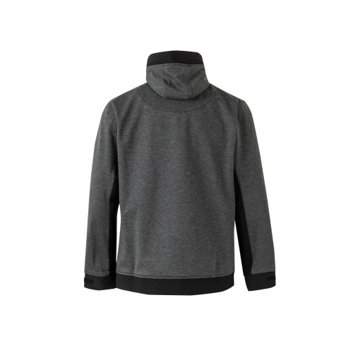 206007.SOFT SHELL BICOLOR CAPUCHA GRIS OSCURO JASPEADO/NEGRO 2XL