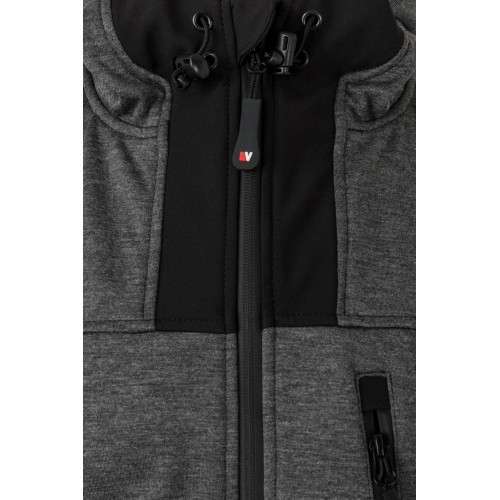 206007.SOFT SHELL BICOLOR CAPUCHA GRIS OSCURO JASPEADO/NEGRO 2XL