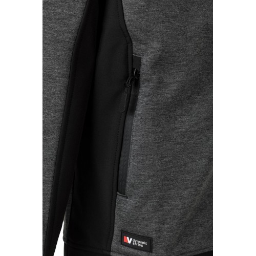 206007.SOFT SHELL BICOLOR CAPUCHA GRIS OSCURO JASPEADO/NEGRO 2XL