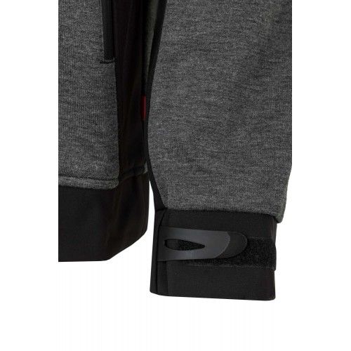 206007.SOFT SHELL BICOLOR CAPUCHA GRIS OSCURO JASPEADO/NEGRO 2XL