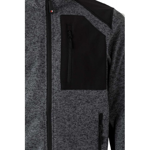 206008.CHAQUETA PUNTO AFELPADO GRIS/NEGRO 2XL