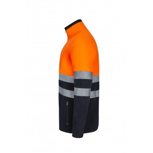 301503.CHAQUETA POLAR BICOLOR AV AZUL MARINO/NARANJA FLÚOR S