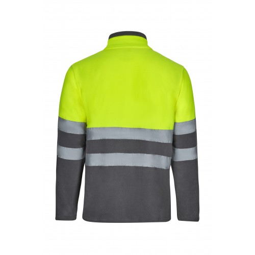 301503.CHAQUETA POLAR BICOLOR AV GRIS/AMARILLO FLÚOR S