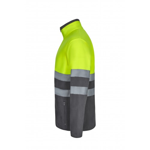 301503.CHAQUETA POLAR BICOLOR AV GRIS/AMARILLO FLÚOR S