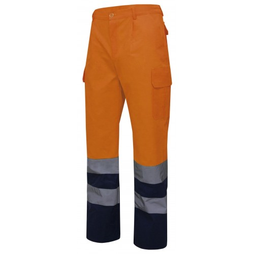 303001.PANTALÓN BICOLOR AV AZUL MARINO/NARANJA FLÚOR M