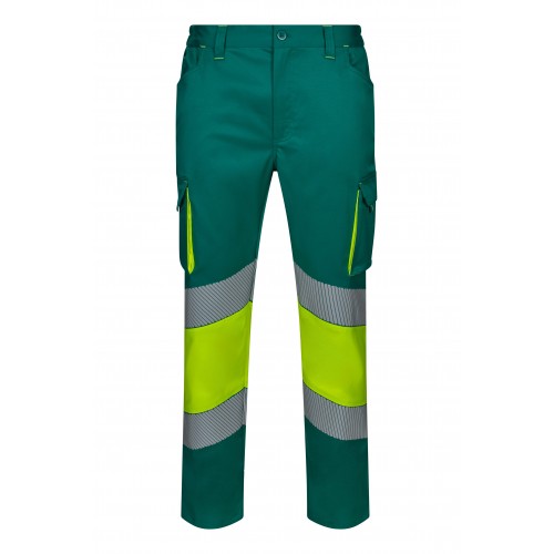 303008S.PANTALÓN STRETCH BICOLOR AV RS VERDE/AMARILLO FLÚOR S