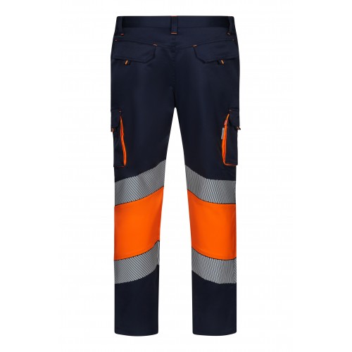 303008S.PANTALÓN STRETCH BICOLOR AV RS AZUL NAVY/NARANJA FLÚOR S