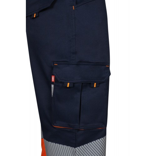 303008S.PANTALÓN STRETCH BICOLOR AV RS AZUL NAVY/NARANJA FLÚOR S