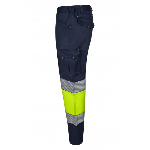 303008S.PANTALÓN STRETCH BICOLOR AV RS AZUL NAVY/AMARILLO FLÚOR S