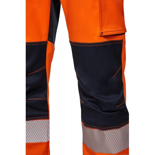 303010S.PANTALÓN STRETCH BICOLOR AV RS AZUL NAVY/NARANJA FLÚOR S