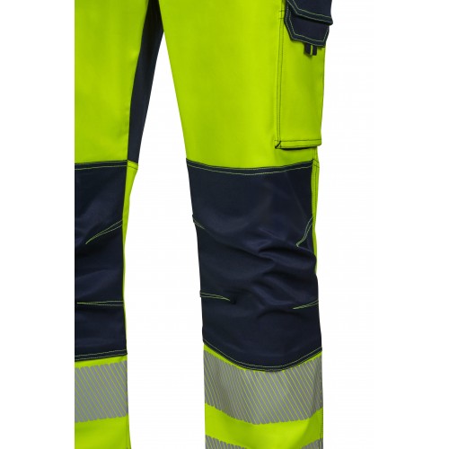 303010S.PANTALÓN STRETCH BICOLOR AV RS AZUL NAVY/AMARILLO FLÚOR S