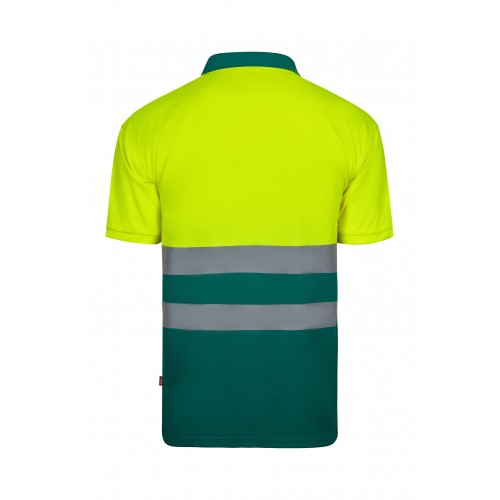 305504.POLO BICOLOR MC AV VERDE/AMARILLO FLÚOR S