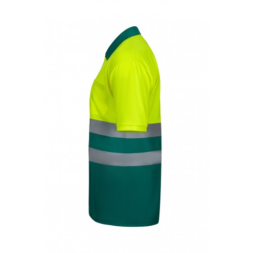 305504.POLO BICOLOR MC AV VERDE/AMARILLO FLÚOR S