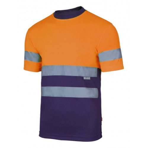 305506.CAMISETA TÉCNICA BICOLOR AV AZUL MARINO/NARANJA FLÚOR M