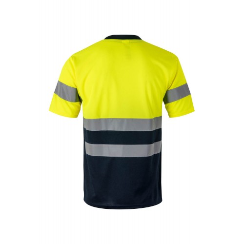 305506.CAMISETA TÉCNICA BICOLOR AV AZUL MARINO/AMARILLO FLÚOR 2XL