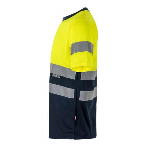 305506.CAMISETA TÉCNICA BICOLOR AV AZUL MARINO/AMARILLO FLÚOR 2XL
