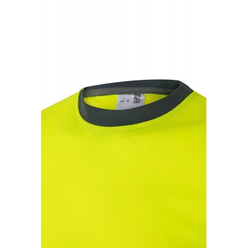 305506.CAMISETA TÉCNICA BICOLOR AV GRIS/AMARILLO FLÚOR 2XL