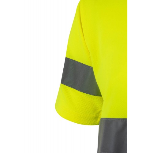 305506.CAMISETA TÉCNICA BICOLOR AV GRIS/AMARILLO FLÚOR 2XL